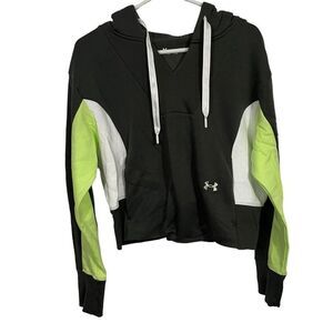 Under Armour Olive Green Cropped Athletic Hoodie Sweatshirt